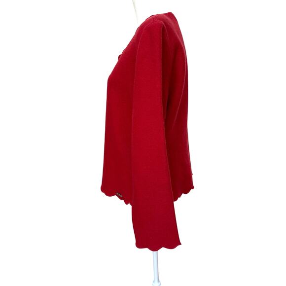 Geiger Collection Red Wool Cardigan Jacket - Size 40 (US 10) - Picture 3 of 7